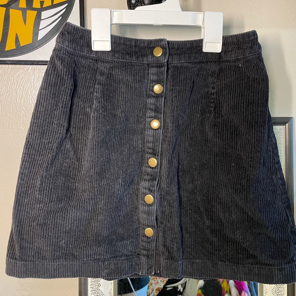 Corduroy button up skirt